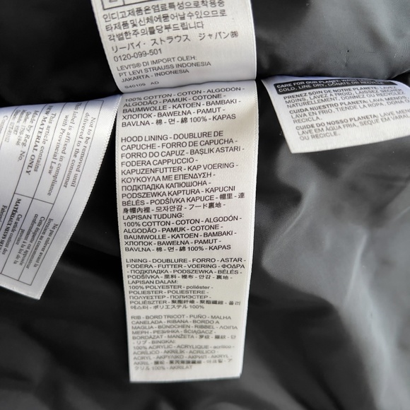 Black Levis Insulated Utility Parka - Military Inspired Winter Coat Size Large - Picture 11 of 16